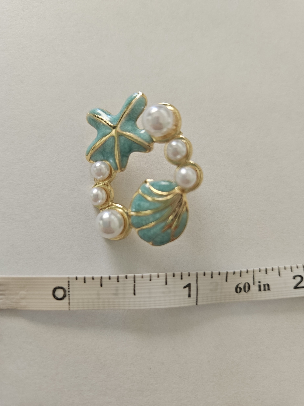 Pearl Turquoise Shell Stud Earrings Golden Preppy Summer Vacation Feminine - Picture 3 of 4